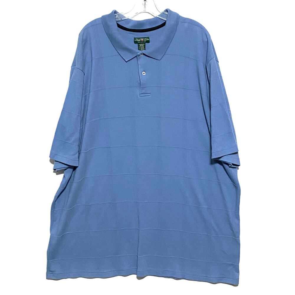 David Taylor Golf Blue Geometric Polo Shirt Mens 3XLT Preppy Classic Old Money